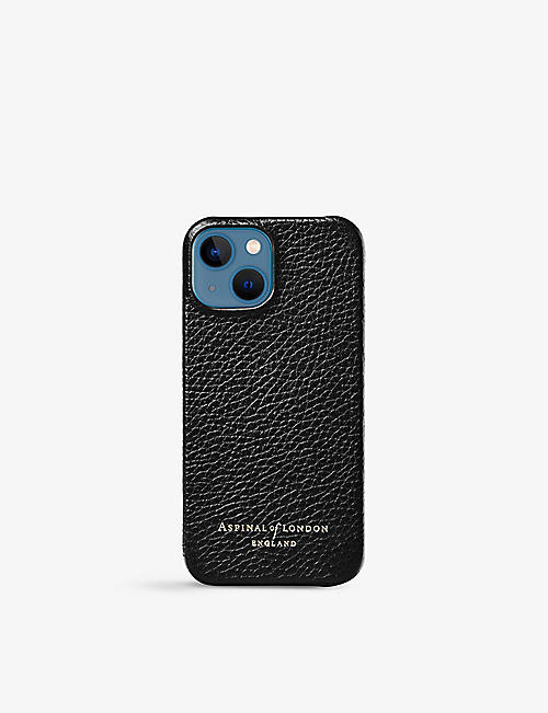 ASPINAL OF LONDON: iPhone 13 mini pebbled-leather phone case