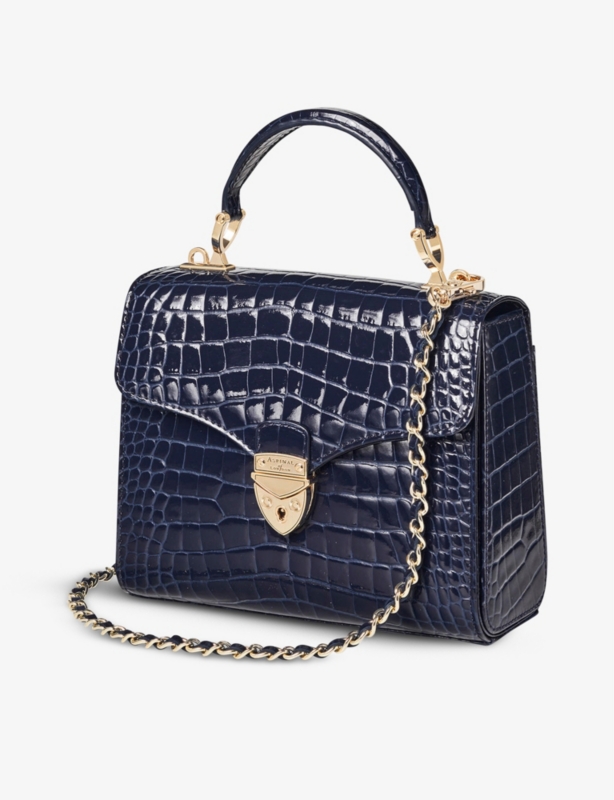 Mayfair Midi croc-embossed leather cross-body bag