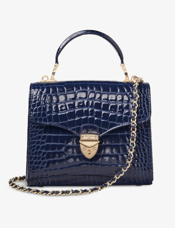 Mayfair Midi croc-embossed leather cross-body bag