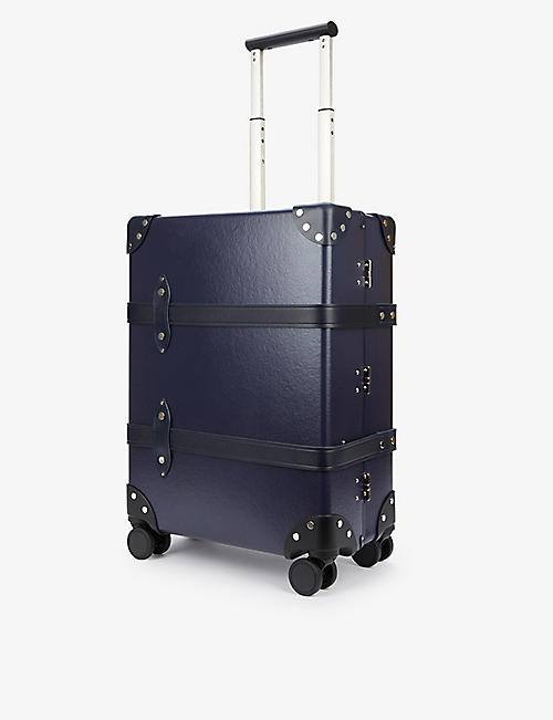 GLOBE-TROTTER: Centenary carry-on 4-wheel vulcanised-fibreboard suitcase
