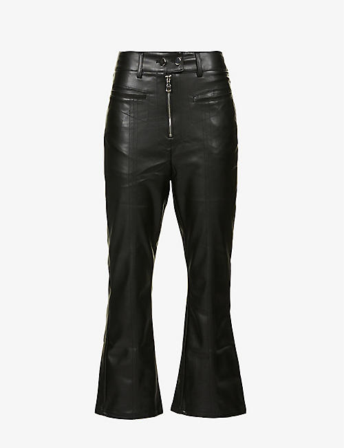 AMY LYNN: Nelly cropped high-rise faux-leather trousers