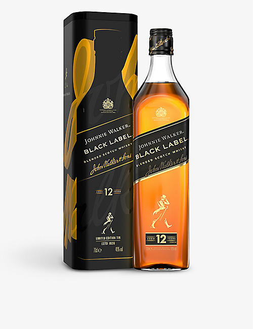 JOHNNIE WALKER: Black Label blended Scotch whisky tin 700ml