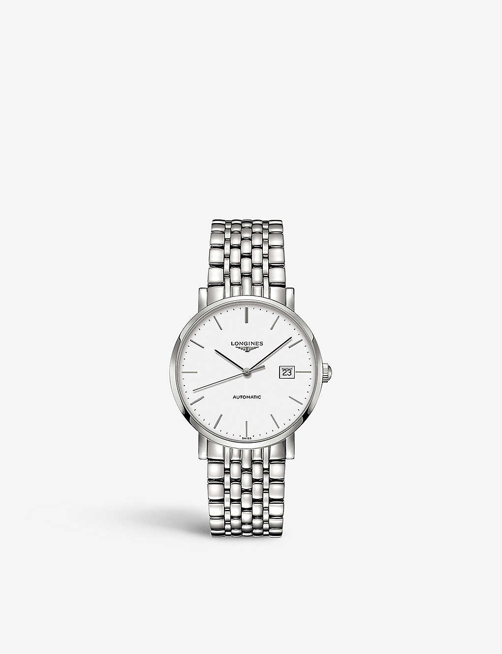 Longines L49104126 Elegant Stainless Steel Automatic Watch In White