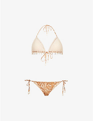 ZIMMERMANN: Tropicana organic-cotton bikini set