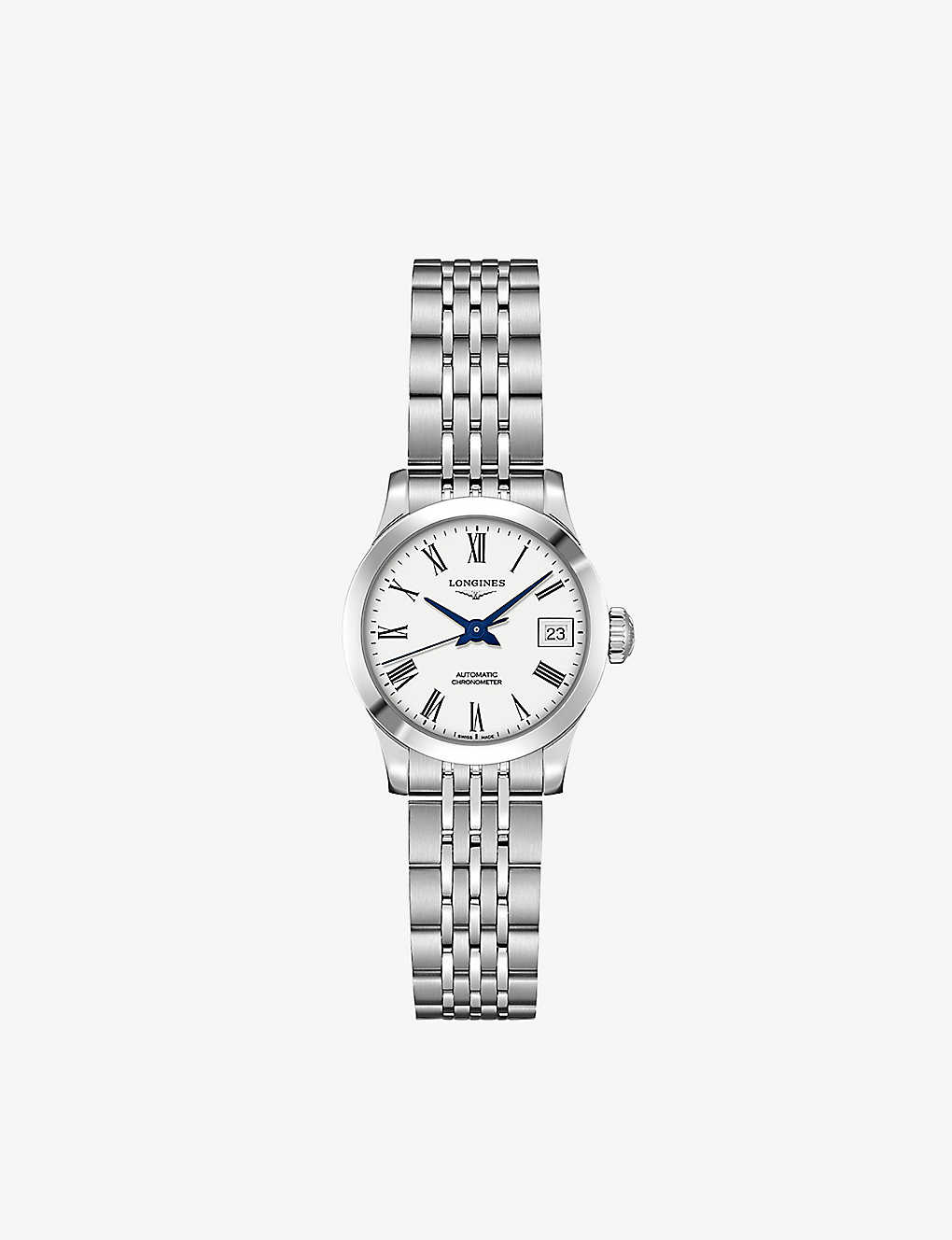 Longines L23204116 Record Stainless-steel Automatic Watch In White