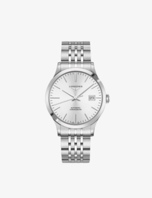 Longines L28214726 Record Stainless-steel Automatic Watch In Silver