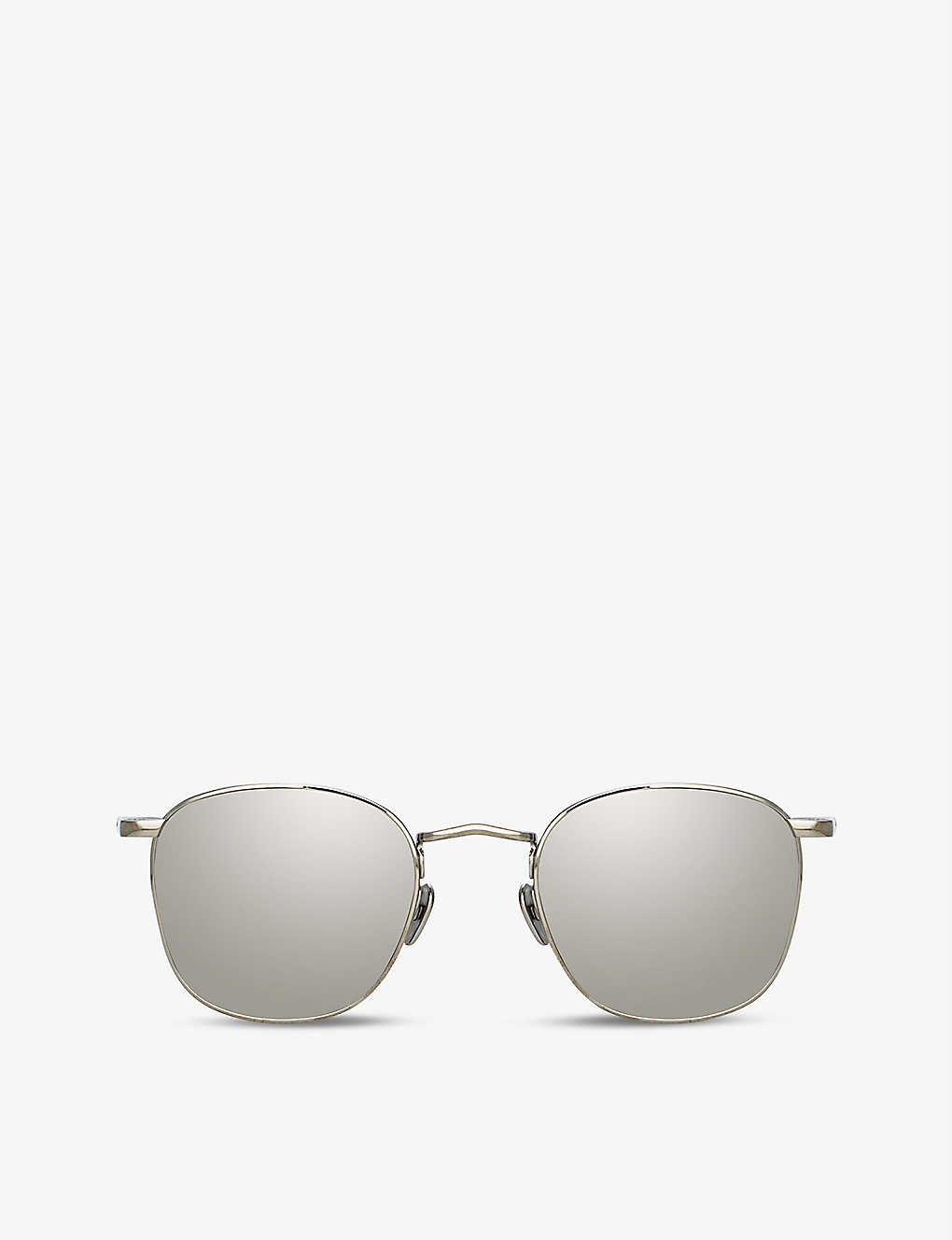 Linda Farrow Simon Square-frame 22ct White Gold-plated Titanium Sunglasses In White Gold/ Platinum