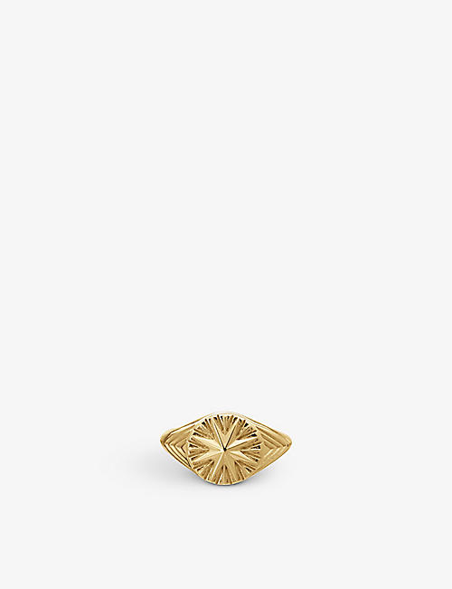 RACHEL JACKSON: North Star 22ct yellow gold-plated sterling silver signet ring