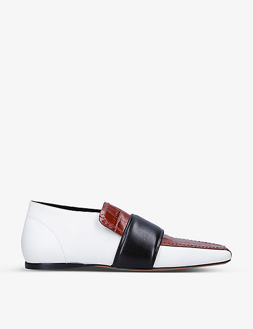 PROENZA SCHOULER: Quad contrast-panel leather loafers