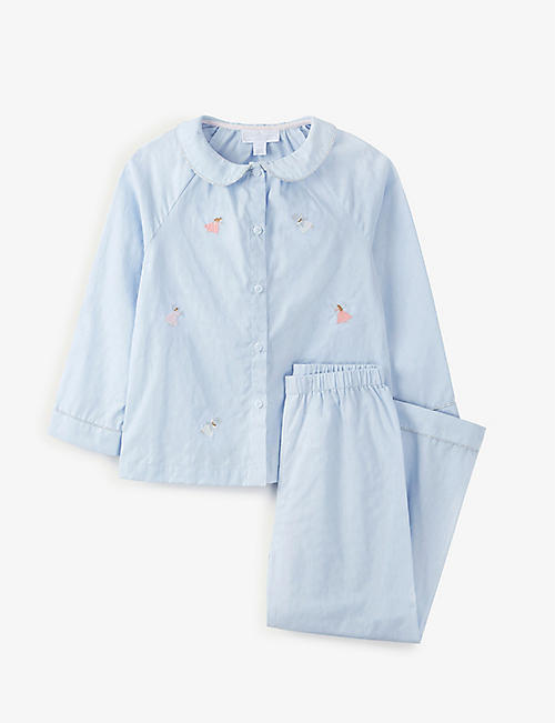 THE LITTLE WHITE COMPANY: Fairy-embroidered long-sleeve cotton pyjama set 1-6 years
