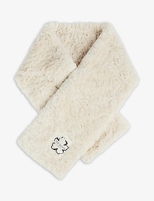 TED BAKER: Furiel brand-patch faux-fur scarf