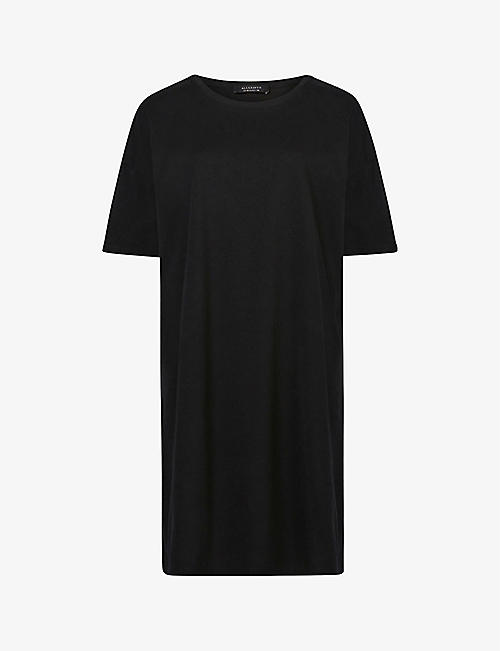 ALLSAINTS: Stud branded stud-embellished cotton-jersey T-shirt dress