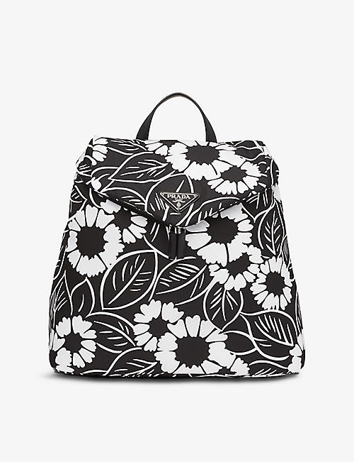 PRADA: Signaux Re-Nylon floral-print recycled-nylon backpack