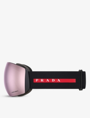Shop Prada Menslinea Rossa X Oakley Plastic Ski Goggles In Multi