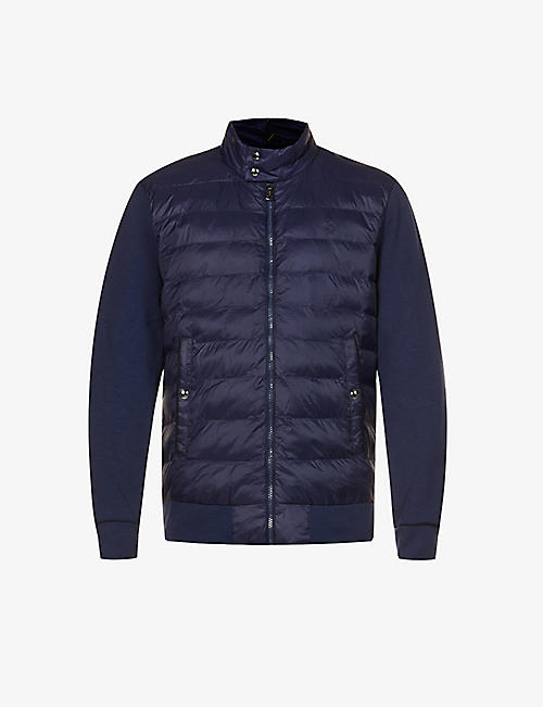 POLO RALPH LAUREN: Barracuda logo-embroidered recycled-nylon and knitted jacket