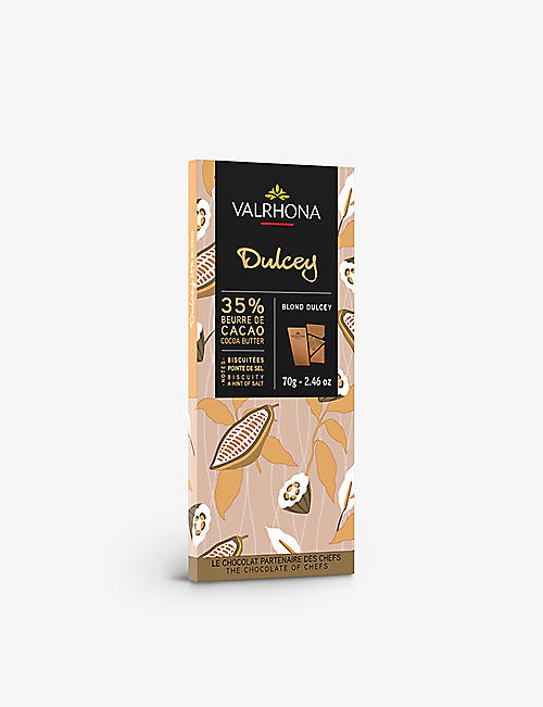 VALRHONA: Blond Dulcey 35% cacao white chocolate bar 70g