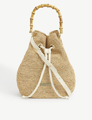 HEIDI KLEIN Mini Bamboo raffia bucket bag