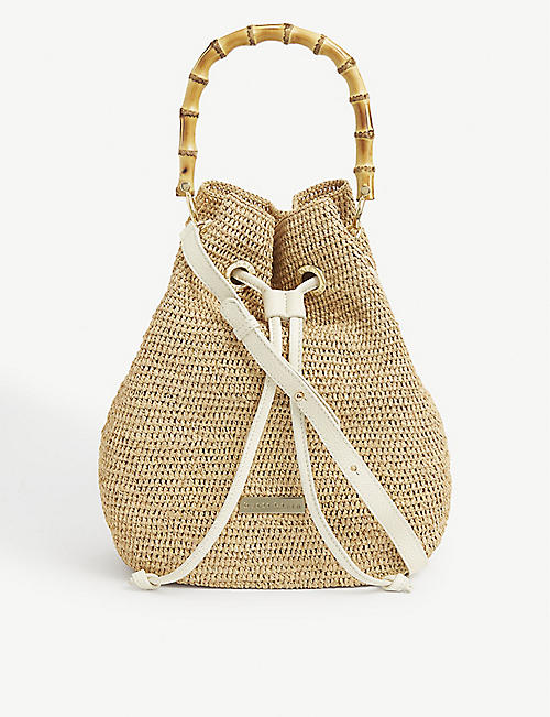 HEIDI KLEIN: Mini Bamboo raffia bucket bag