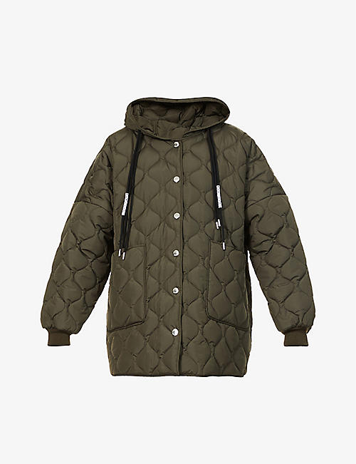 KHRISJOY: Puff Quilted padded shell hooded coat