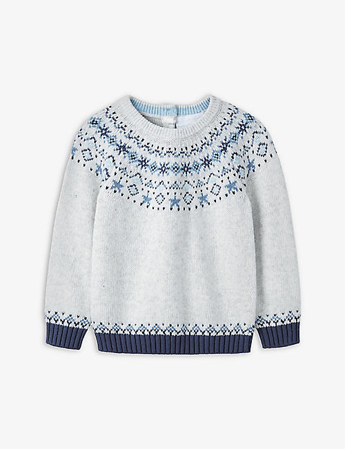 THE LITTLE WHITE COMPANY: Fair Isle long-sleeve knitted jumper 0-6 years