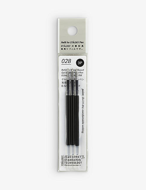 STALOGY: 028 water-based gel pen refill pack of three 0.5mm