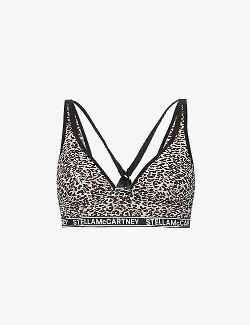 STELLA MCCARTNEY: Amelia Beaming leopard-print stretch-mesh bra