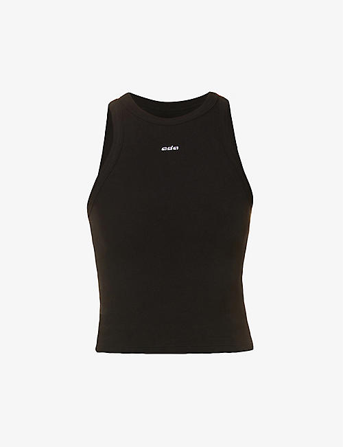 ADANOLA: Logo-embroidered ribbed stretch-cotton-jersey vest top