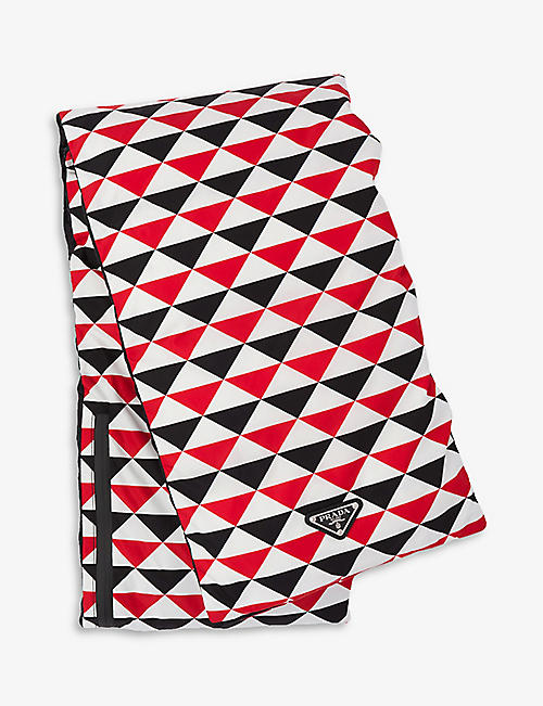 PRADA: Re-Nylon geometric-print recycled-nylon scarf