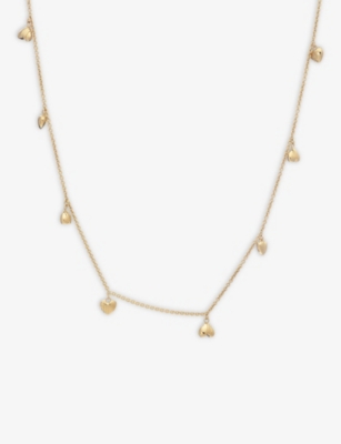 RACHEL JACKSON RACHEL JACKSON WOMEN'S GOLD TOPSY TURVY DECO HEARTS YELLOW-GOLD PLATED CHAIN NECKLACE,50254102