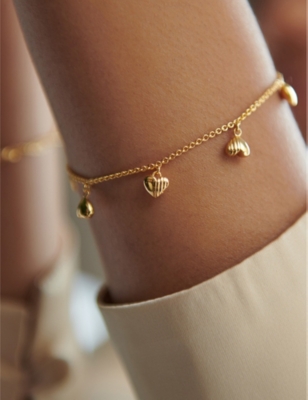 RACHEL JACKSON: Untamed Deco Hearts 22ct yellow-gold plated sterling silver bracelet