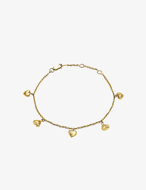RACHEL JACKSON: Untamed Deco Hearts 22ct yellow-gold plated sterling silver bracelet