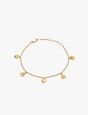 RACHEL JACKSON: Untamed Deco Hearts 22ct yellow-gold plated sterling silver bracelet
