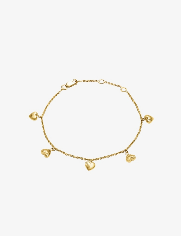 Untamed Deco Hearts 22ct yellow-gold plated sterling silver bracelet