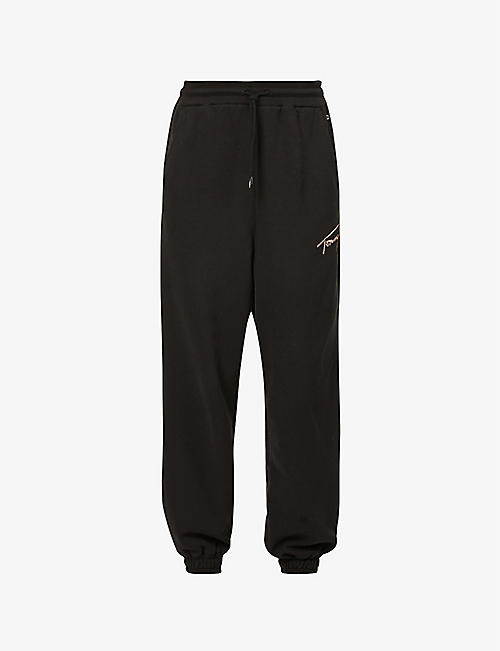TOMMY JEANS: Signature tapered mid-rise cotton-blend jogging bottoms