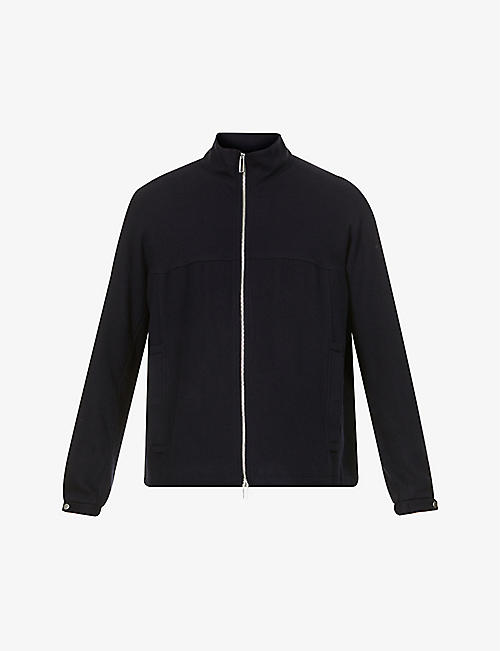 EMPORIO ARMANI: Zipped high-neck wool and cashmere Harrington jacket