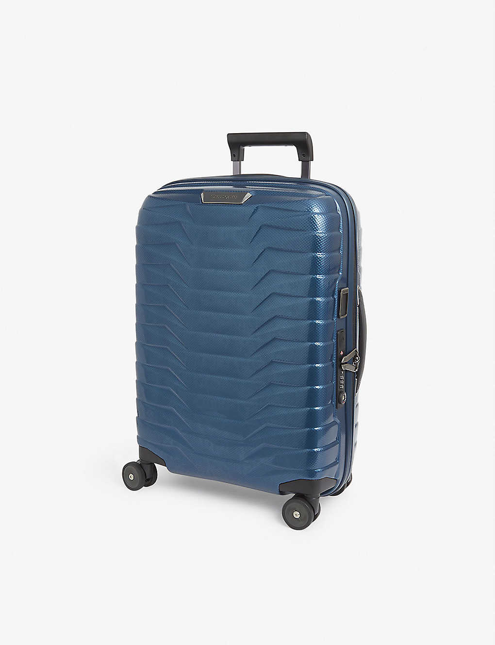 Samsonite Spinner Shell Suitcase 55cm In Petrol Blue