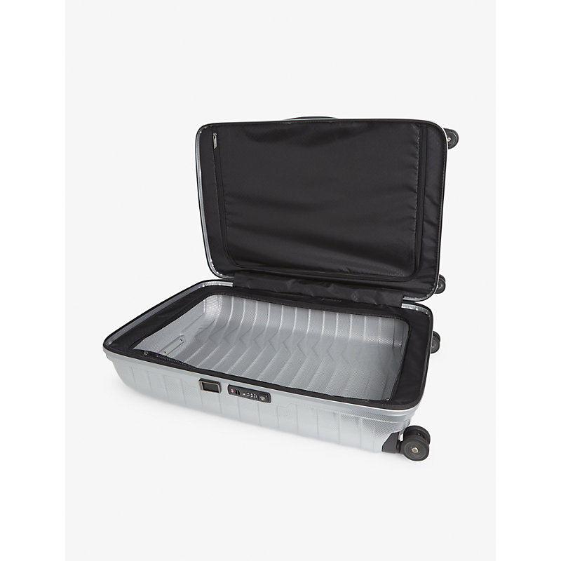 Shop Samsonite Proxis Spinner Hard Case 4 Wheel Cabin Suitcase 77cm In Silver
