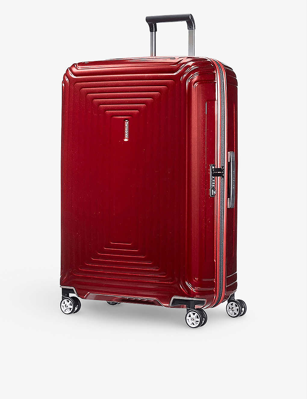 Samsonite Spinner Four-wheel Polypropylene Suitcase 75cm In Metallic Red