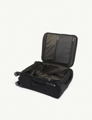 SAMSONITE: Spinner soft-shell 4 wheel branded woven cabin suitcase 55cm