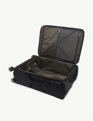 Shop Samsonite Spinner Soft-shell 4 Wheel Branded Woven Cabin Suitcase 71cm In Black