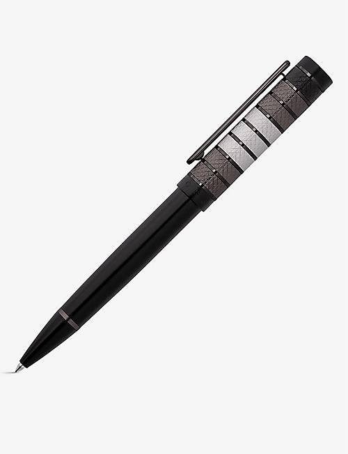 BOSS: Grade striped brass and steel ballpoint pen