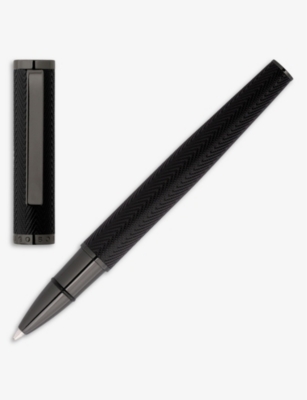 BOSS: Formation Herringbone brass and chrome rollerball pen