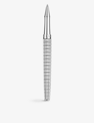 CARAN DACHE: Léman slim guilloché rhodium and silver-plated rollerball pen