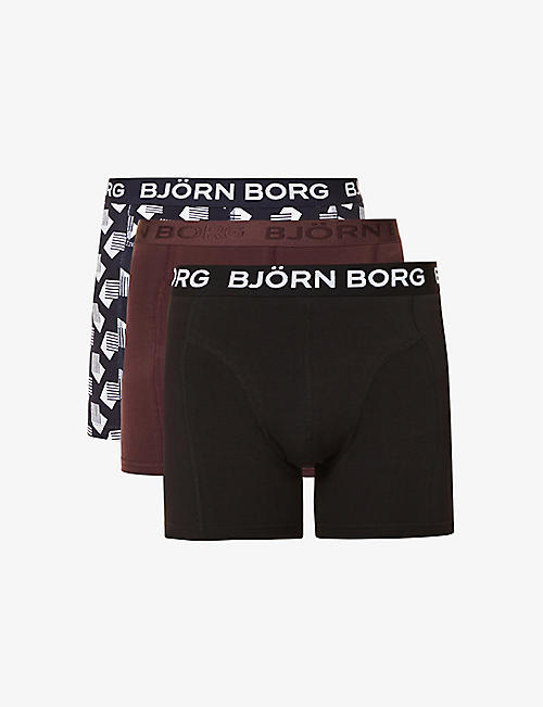 BJORN BORG：三条装 Core 常规版型弹力棉四角内裤