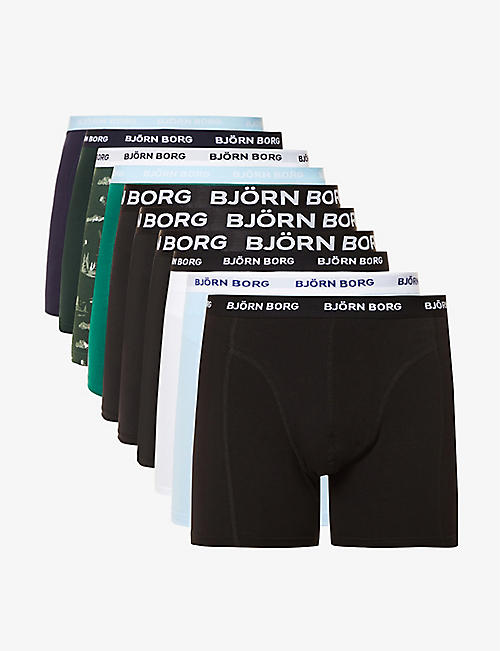 BJORN BORG: Essential pack of 10 stretch-cotton boxer shorts
