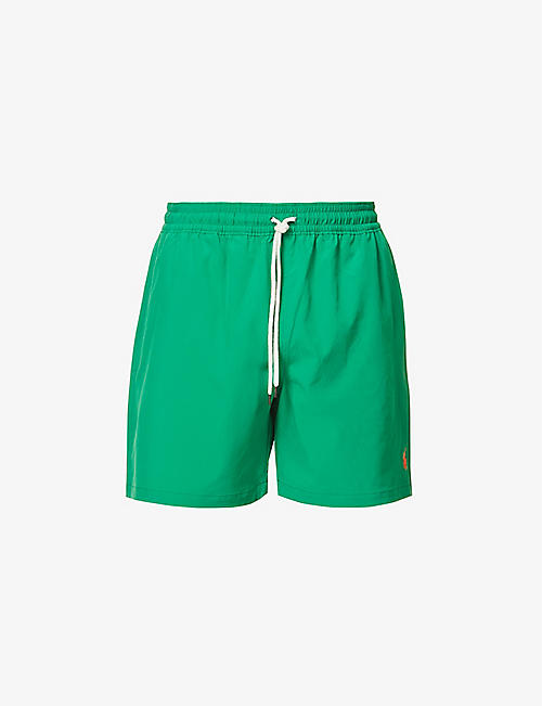 POLO RALPH LAUREN: Logo-embroidered stretch-recycled polyester swim shorts