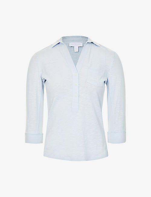 THE WHITE COMPANY: Slim-fit organic-cotton-jersey shirt