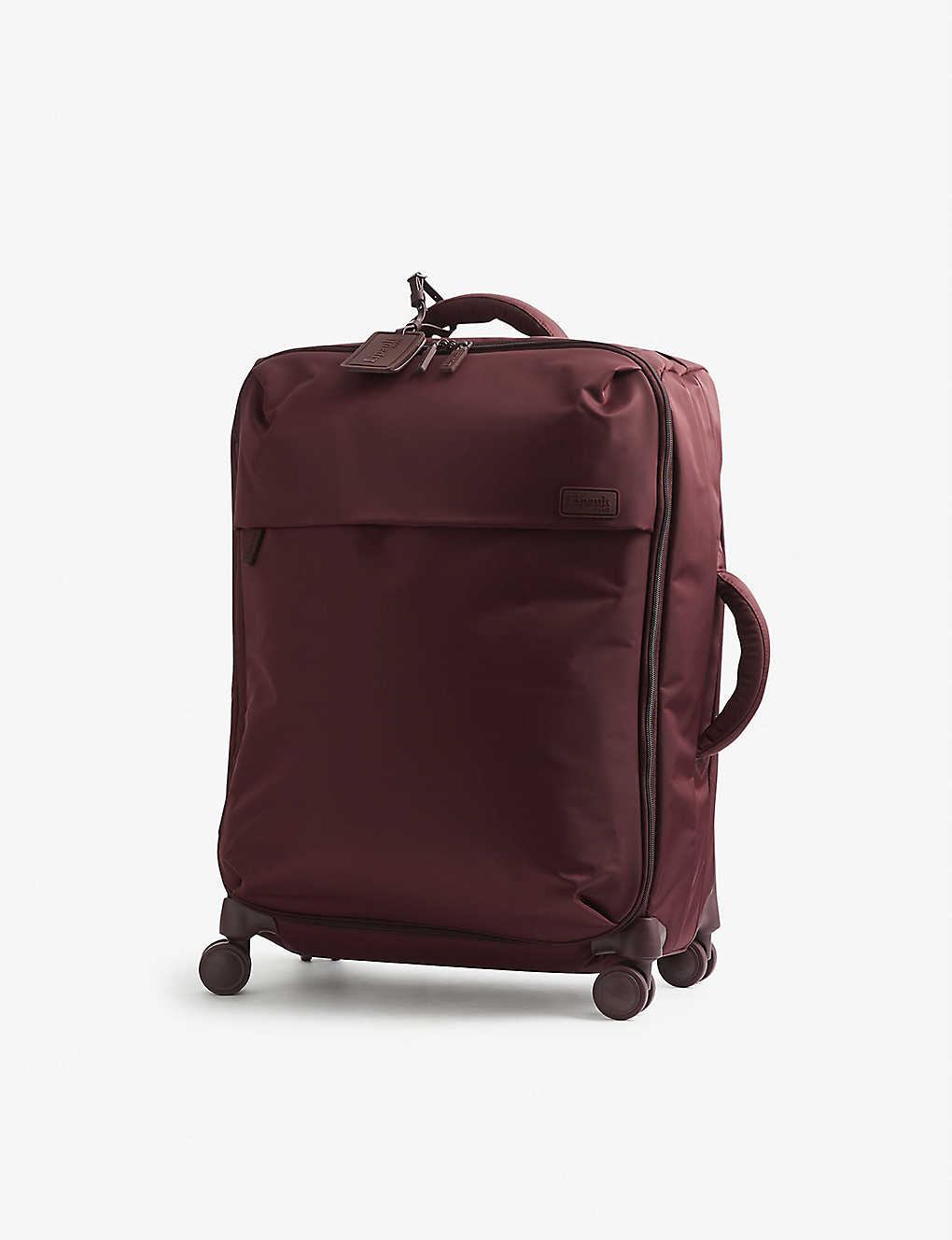 Lipault Plume Medium-trip Nylon Suitcase 63cm In Bordeaux