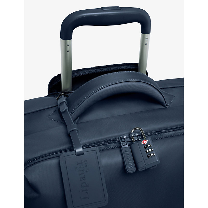 Shop Lipault Plume Medium-trip Nylon Suitcase 63cm In Navy Blue