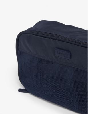 Lipault Logo-embossed Medium Shell And Mesh Packing Cube In Navy